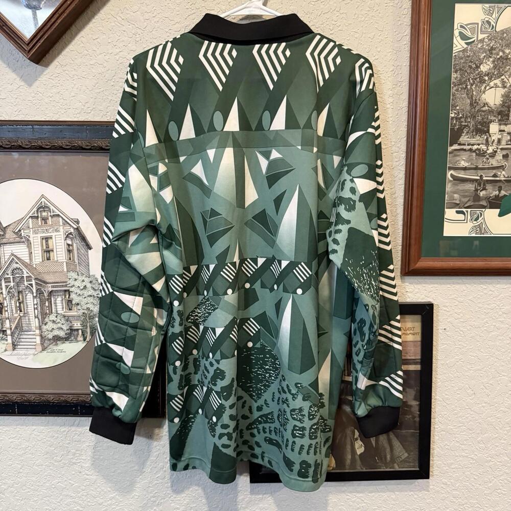 Vintage 90s RARE Lotto Calcio Padded Goalkeeper Jersey Green Men's XL Italy - Picture 5 of 6